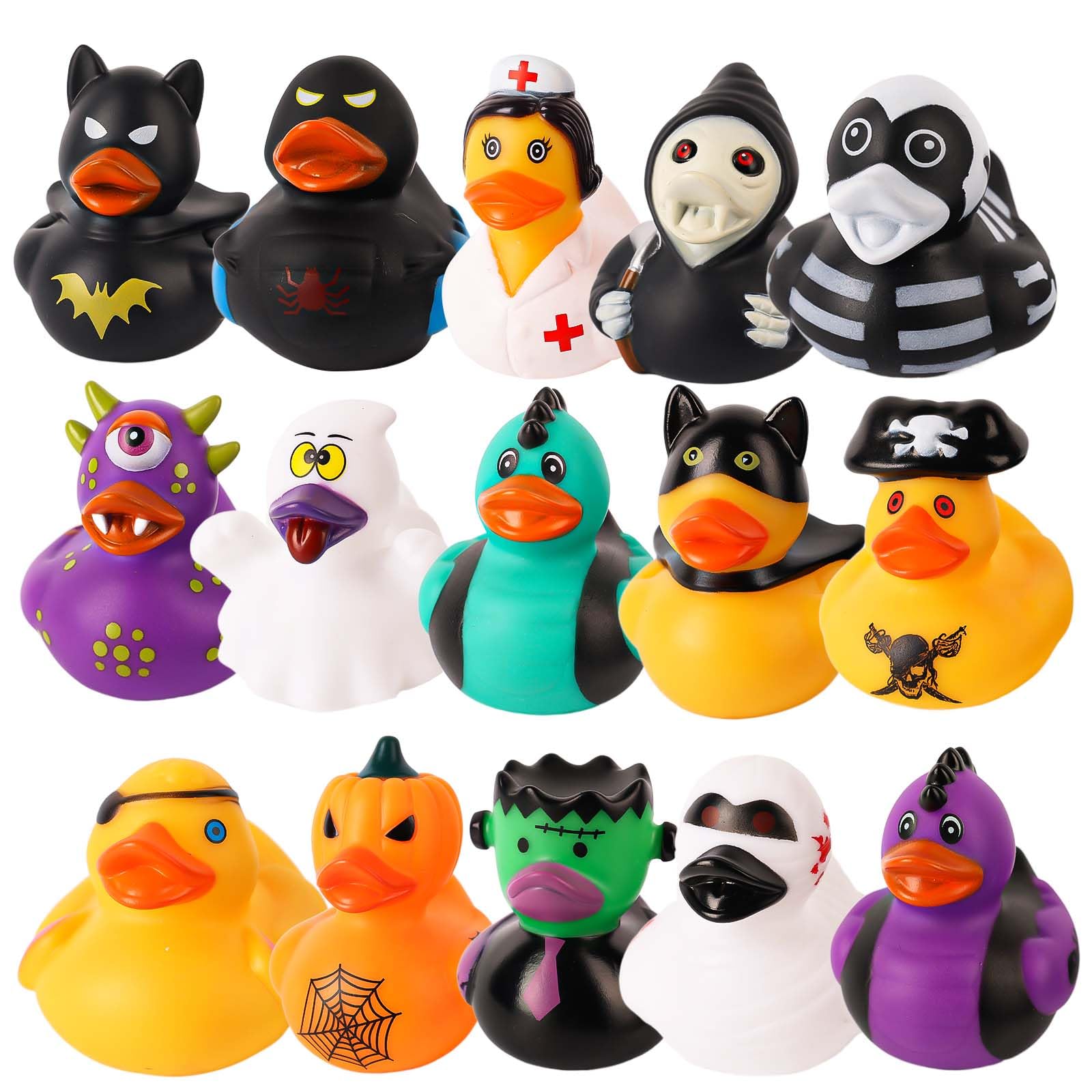 Rubber Duck Bath - 12/24/36Pc Halloween Rubber Eenden, 2.5 Inch