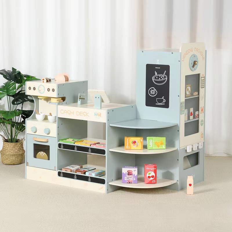 Kids Toys Vending Machine - Houten supermarkt speelset voor kinderen met