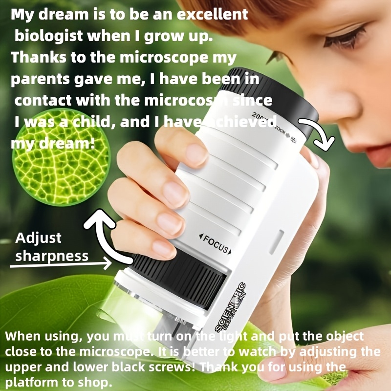 Microscope Kids Science - Handheld Microscoop Kit Lab Home School