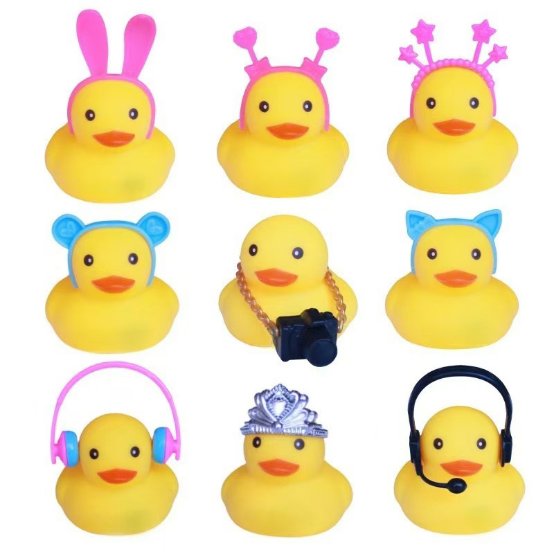 Rubber Duck Bath - 10-delige rubberen eendaccessoires Mini-poppenaccessoires Bulk miniatuuraccessoires