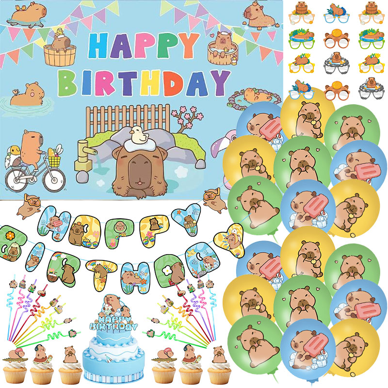 Banner Kids Toys - Capibara Verjaardag Meisje Decoratie Cartoon Capybara