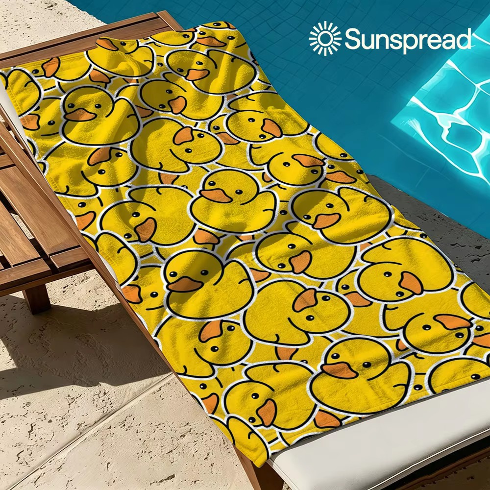 Rubber Duck Bath - Sneldrogende gele rubberen eend strandhanddoek microvezel