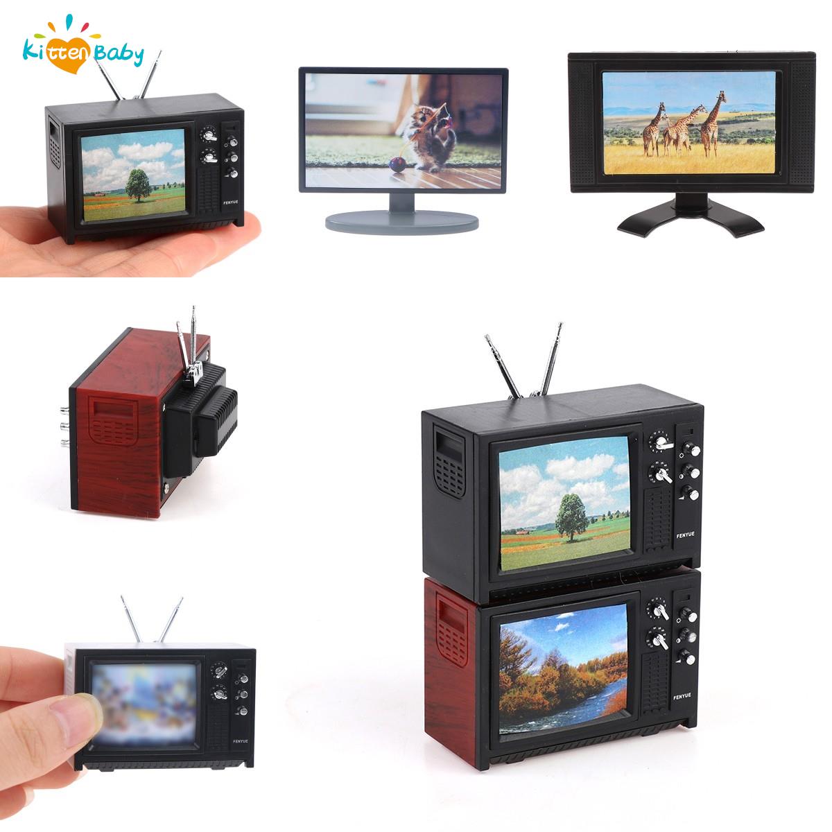 Kids Toys Vintage - 1Pc 1/12 Dollhouse Mini Televisie Kids